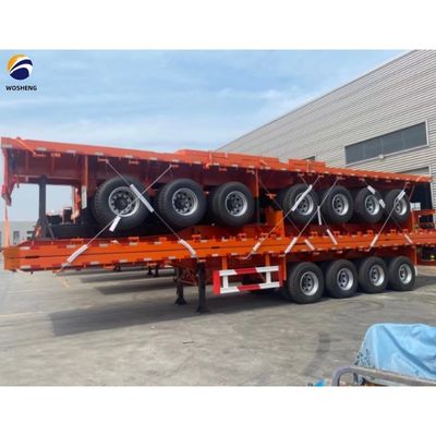 Professionele 3-assige 40ft flatbed container vrachtwagen aanhanger met een laadcapaciteit van 50 ton