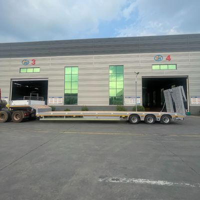 Luchtophanging 3 assen 40-80 ton staal laagbed half-aanhanger voor graafmachines en dozers