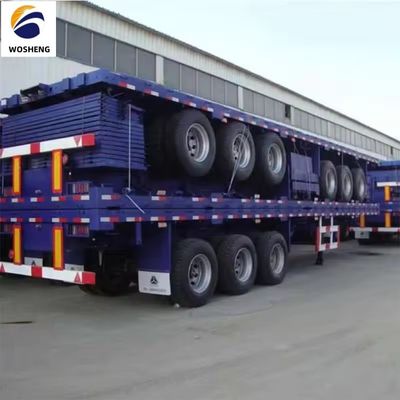 3 Achselige platte half-aanhanger voor 20 of 40 voet containertransport 9.0-22.5