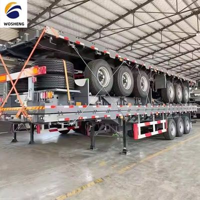 3 Achselige platte half-aanhanger voor 20 of 40 voet containertransport 9.0-22.5