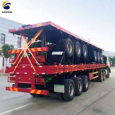 3 Achselige platte half-aanhanger voor 20 of 40 voet containertransport 9.0-22.5