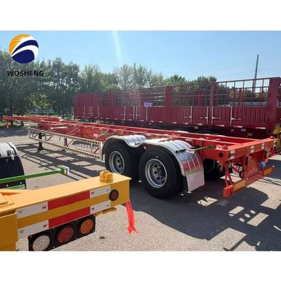 Tare Gewicht 6500kgs 2 Assen Skelet Trailer voor 20ft 40ft 45ft Shipping Container