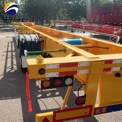 Tare Gewicht 6500kgs 2 Assen Skelet Trailer voor 20ft 40ft 45ft Shipping Container