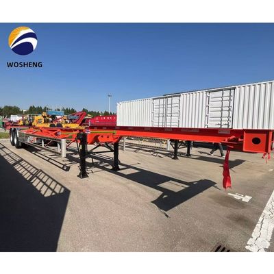 Tare Gewicht 6500kgs 2 Assen Skelet Trailer voor 20ft 40ft 45ft Shipping Container