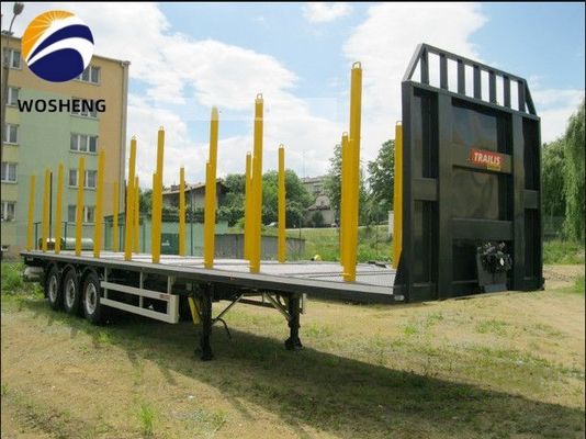 3 assen platbed truck trailer De beste keuze voor het vervoeren van 20ft en 40ft containers