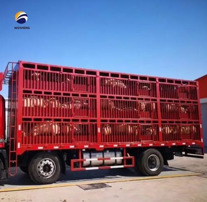 Hoofdbalk Q345B/T700 Halve aanhangwagen met hoog hek voor het vervoer van vee en koeien
