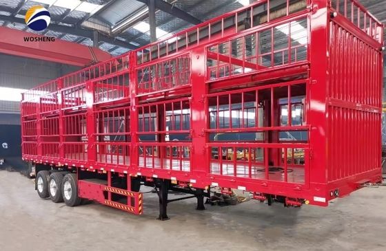 3 assen 50 ton hek half-aanhanger voor groenten en vee met een hoge draagcapaciteit