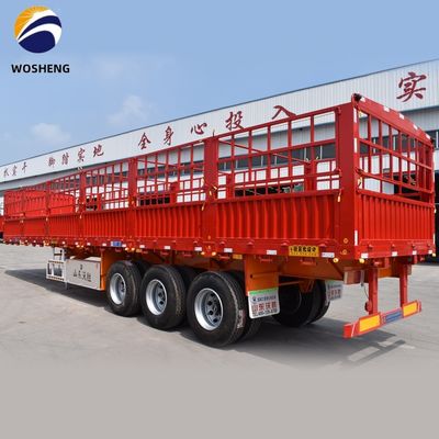 50T capaciteit 3 As 12,4m Zijdekant hek Semi-trailer Aanpasbaar en klassiek type