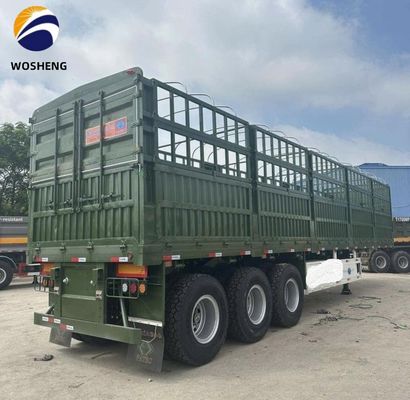50T capaciteit 3 As 12,4m Zijdekant hek Semi-trailer Aanpasbaar en klassiek type