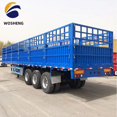 12.4m Lengte 50T 3 As zijplaat zijheining zijde Semi-trailer met mechanische ophanging