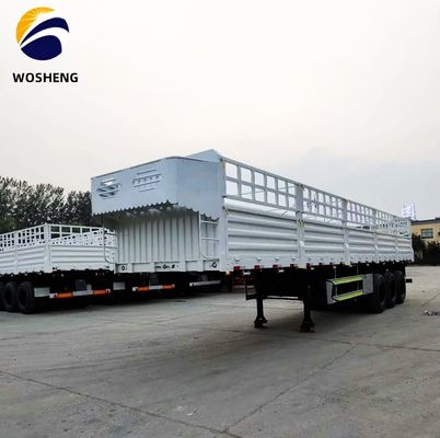 12.4m Lengte 50T 3 As zijplaat zijheining zijde Semi-trailer met mechanische ophanging