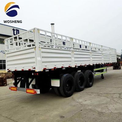 12.4m Lengte 50T 3 As zijplaat zijheining zijde Semi-trailer met mechanische ophanging