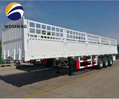 12.4m Lengte 50T 3 As zijplaat zijheining zijde Semi-trailer met mechanische ophanging