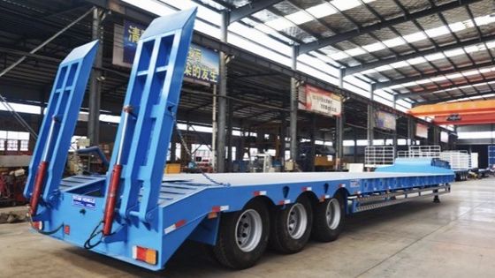 Op maat gemaakte 3/4-assige halfrol met laag bed voor containervervoer