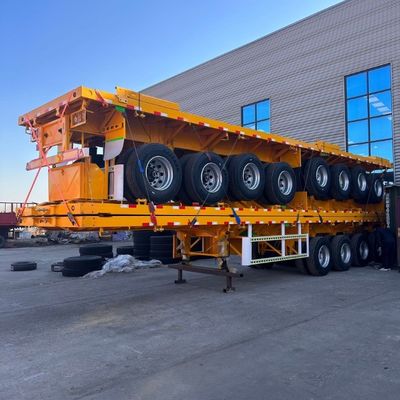Wosheng 2 3 4 5 Assen Platbed Trailer 12400x2610x1550mm met 7.0 Ton Tare Gewicht