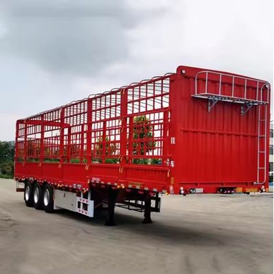 3/4 Assen Multifunctioneel hek Semi-trailer voor het vervoer van bulk dieren Graan Cargo