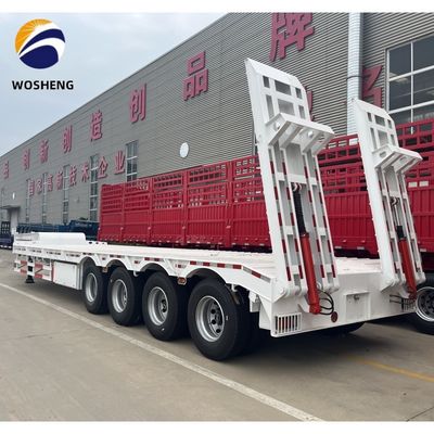 60 ton 2 &quot;/ 3.5 &quot; JOST King Pin 3 Axle Lowboy Loader Lowbed Semi-trailer voor zwaar werk
