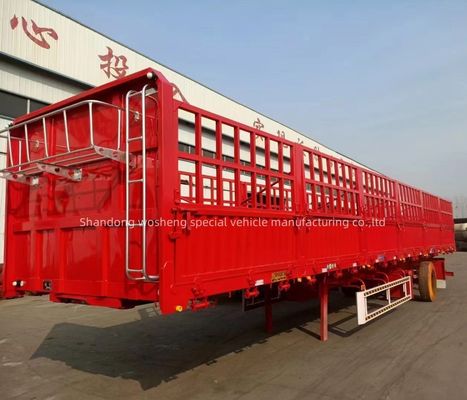 3/4 Assen Multifunctioneel hek Semi-trailer voor het vervoer van bulk dieren Graan Cargo