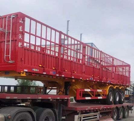3/4 Assen Multifunctioneel hek Semi-trailer voor het vervoer van bulk dieren Graan Cargo