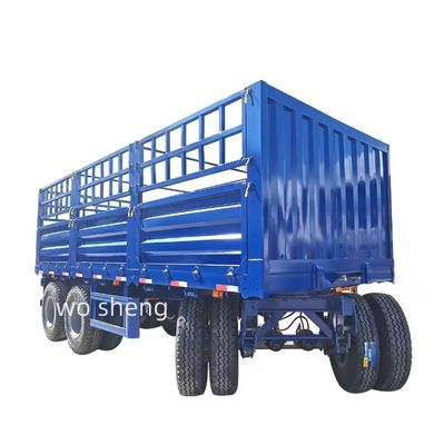 Staal 2/3 assen 10-30 ton platte aanhangwagen met hekstapel en T30/30 remsysteem