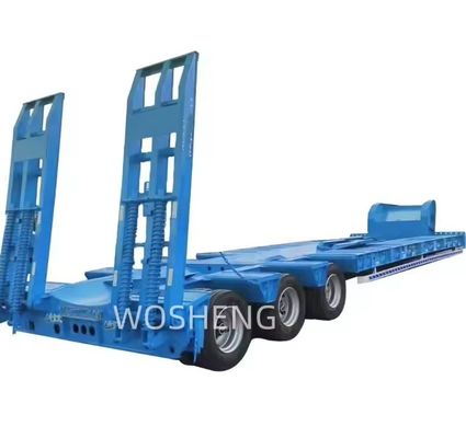Laagbed Container Trailer voor 40T-100T ladingen 13/16/20 ton As Q345B / T700 Staalbalk