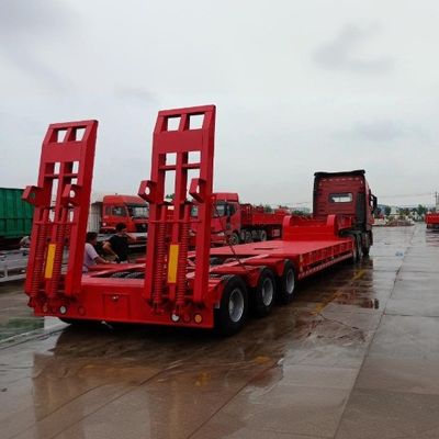 Laagbed Container Trailer voor 40T-100T ladingen 13/16/20 ton As Q345B / T700 Staalbalk