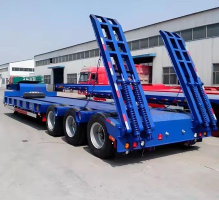 Laagbed Container Trailer voor 40T-100T ladingen 13/16/20 ton As Q345B / T700 Staalbalk