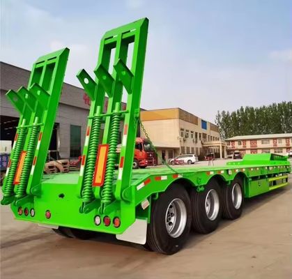 Laagbed Container Trailer voor 40T-100T ladingen 13/16/20 ton As Q345B / T700 Staalbalk