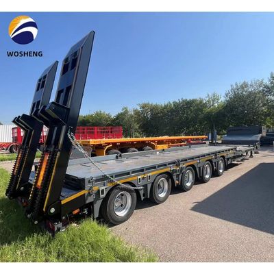 30-150 ton Truck Trailer Semi-Trailer Low Bed Lowboy Semi-Trailer voor zware apparatuur