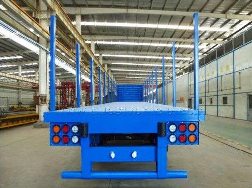 Q345b Hoofdbalk 3 Assen 20ft 40ft Container Transport 60-100Tons Flatbed Flatbed Truck Semi-trailer