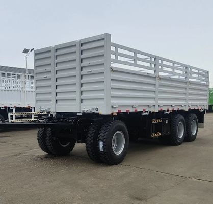 Q345 Carbon Steel 2 axle 3 axle trekstaaf aanhangwagen met een capaciteit van 30 ton en zijwand