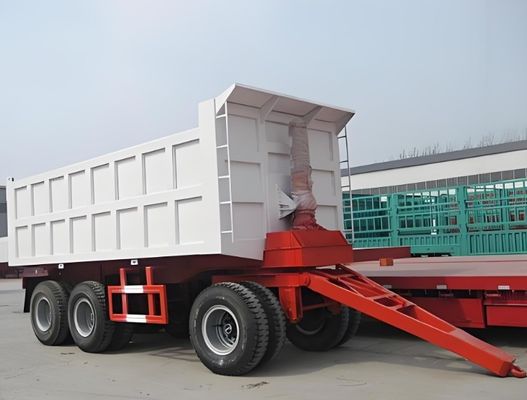 Q345 Carbon Steel 2 axle 3 axle trekstaaf aanhangwagen met een capaciteit van 30 ton en zijwand