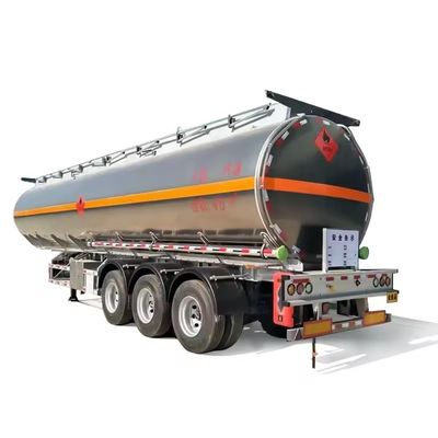 Standaard-as-tri-as-trailer voor tankwagens van roestvrij staal voor het vervoer van brandstof, diesel en ruwe olie