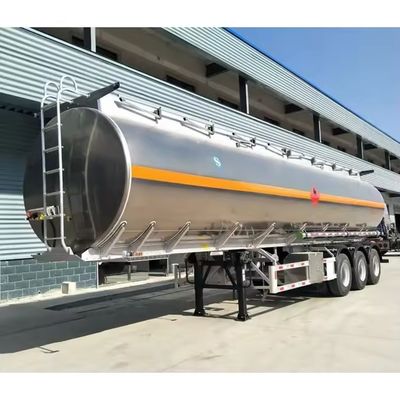 Standaard-as-tri-as-trailer voor tankwagens van roestvrij staal voor het vervoer van brandstof, diesel en ruwe olie