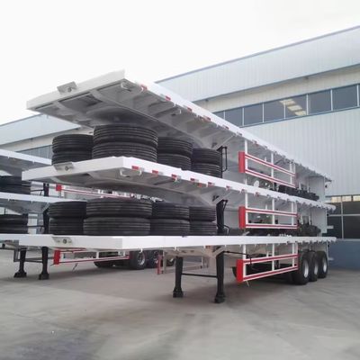 Flatbed Semi-trailer met 20-80 ton capaciteit in 2/3/4 assen van 14M voor 40ft trailer