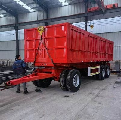 500 mm Q345 Carbon Steel trekbal hek Volle trailer met 3 assen 40-100 ton capaciteit