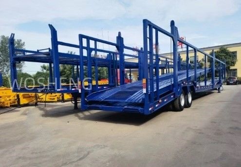 Truck Trailer Wosheng 2 axels Car Carrier Trailer Double Deck Car Transport Semi Trailer