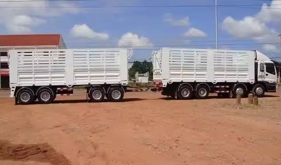 40-100 ton staal materiaal trekbal hek vol aanhangwagen met mechanisch ophangsysteem