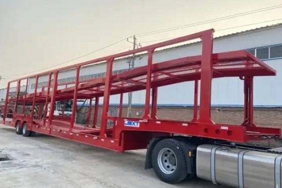 Transport 6-10 Auto's met Wosheng 2 axels Car Carrier Trailer en Double Deck Design