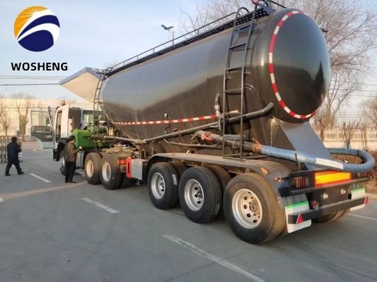 V Type 3 Assen 45-60cbm Bulk Cement Tanker Semi-trailer voor het transport van droog cement