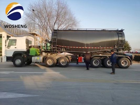 V Type 3 Assen 45-60cbm Bulk Cement Tanker Semi-trailer voor het transport van droog cement