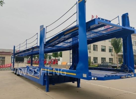 Doppeldeckerwagentransporter Halve aanhangwagen met rampe en hydraulisch apparaat voor het vervoer van voertuigen