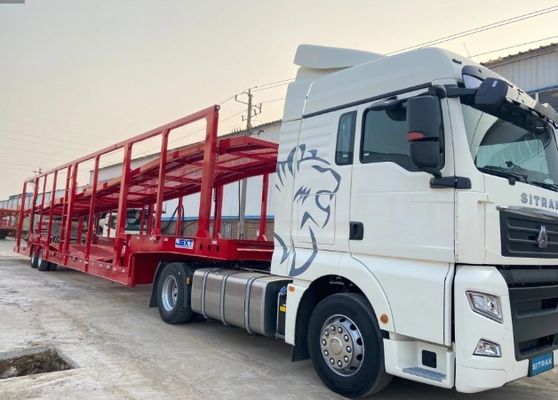 Doppeldeckerwagentransporter Halve aanhangwagen met rampe en hydraulisch apparaat voor het vervoer van voertuigen