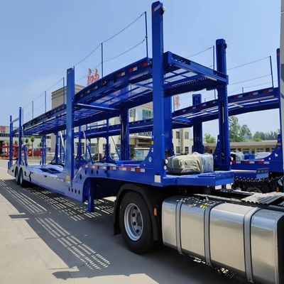 Maximaal laadvermogen 30000 kg Staal overland dubbeldek halve aanhangwagens voor transport van vrachtwagens