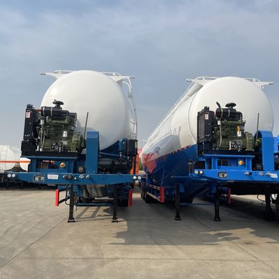 WOSHENG 50 ton Bulk Truck Steel Storage Silo Droogpoeder Cement Bulker Tanker Trailer