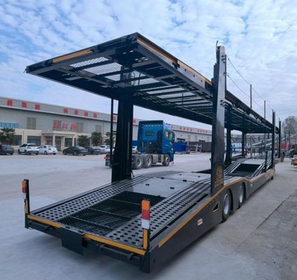 Makkelijk te vervoeren auto's met Wosheng 2 assen Car Car Carrier Trailer en 4 stuks velgen