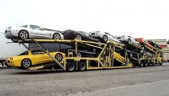 2 assen auto drager aanhangwagen dubbeldek auto transport half aanhangwagen met ABS rem systeem