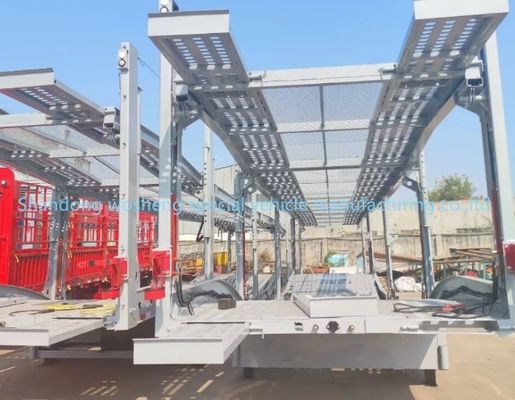 3 assen auto drager aanhangwagen voor auto dubbeldek auto transport vrachtwagen aanhangwagen staal