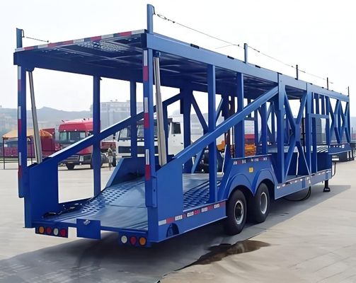 8 auto 17m auto aanhangwagens transport trucker auto drager half aanhangwagen voor de Russische markt