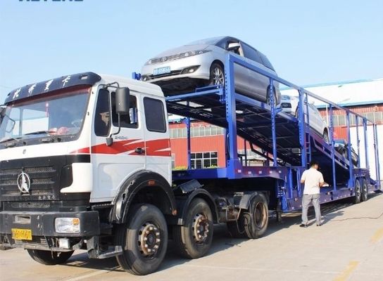 2 as Double Deck SUV en Car Carrier Semi Trailer voor de Russische markt 24.5/70R16 band